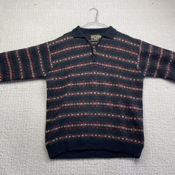 VTG No Excess Alpin 100% Wool Sweater Fair isle Nordic Men S Grandpa Knit Camp** - Picture 5 of 16